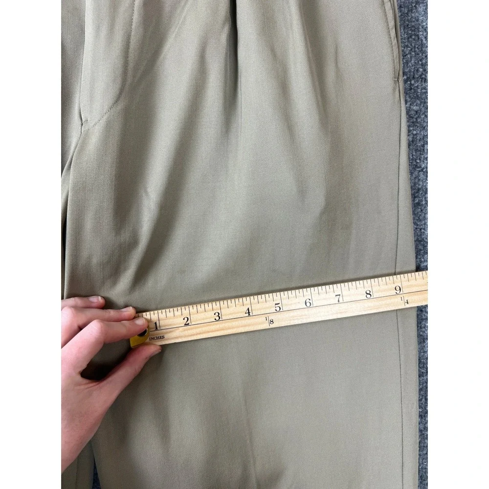 Brooks Brothers Dress Pants Tan Wool Pleated Khaki Made in Canada Mens 35W